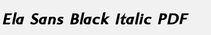 Ela Sans Black Italic PDF